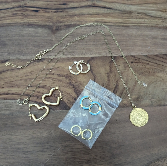Jewelry - 14k gold filled jewelry LOT necklaces earrings